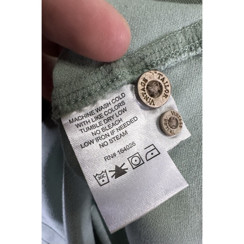 Tailor Vintage Shirt Small Green Comfort Stretch Oxford Flip Cuff Minimalist New - Picture 9 of 10